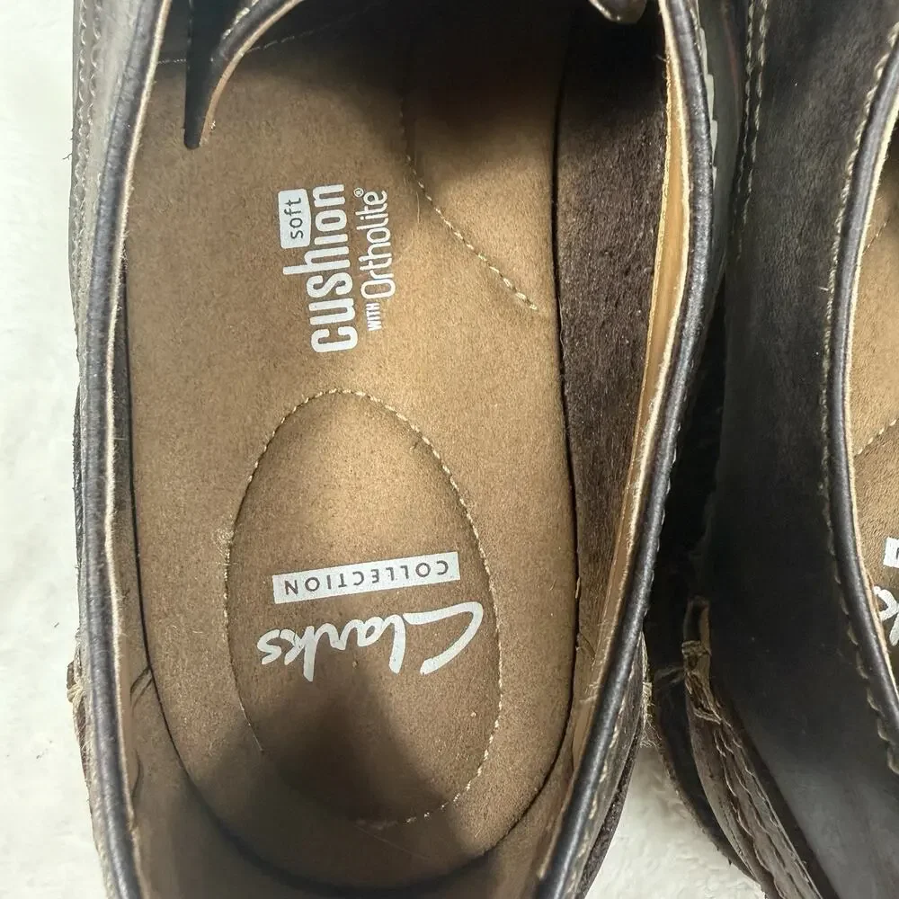 Clarks Cushion Soft Remsen Leather Oxfords Brown Lace Up Shoes Men’s 11 Comfort